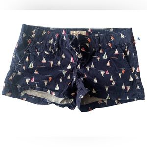 Vintage Casual Wear Nautical Navy Blue Whimsical SO Yacht Design Shorts Size 1